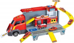 Caserne de pompiers dépliable – camion avec effets 46 cm