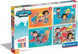 Puzzel 4-in-1 DC Super Friends Super Color