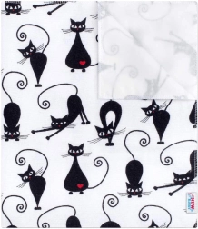 New Baby waterproof flannel pad, white with black cat
