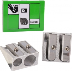 Metalen dubbele puntenslijper voor dunne en dikke kleurpotloden