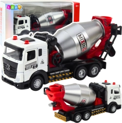 Kinder-betonmixer met geluiden en lichten, metalen cabine en draaiende trommel