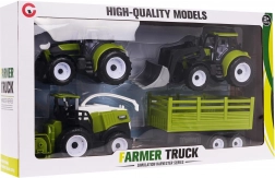 kinderset landbouwvoertuigen met tractors, maaidorser en aanhanger