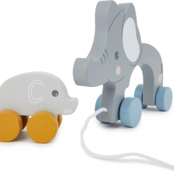 Bieco houten trekfiguur olifanten