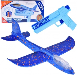 Leuk schuim vliegtuigje met LED-lichten gelanceerd vanuit een pistool