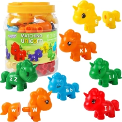 Montessori educatieve set Eenhoorn voor stapelen "Voeg letters toe" 13 stuks