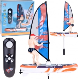 RC-Windsurfer mit LED-Beleuchtung – ferngesteuertes Wasserspielzeug – modrá