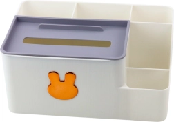 Desk Organizer with Golden Bunny and Tissue Box