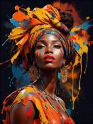 Diamond painting Afrikaanse vrouw II 30 × 40 cm