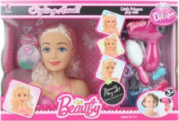 Children's beauty set with styling head and battery-powered hairdryer