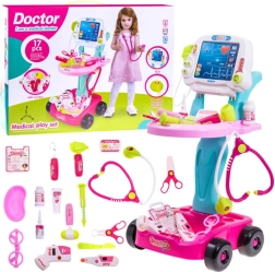Kids’ medical trolley – little doctor playset – Pink