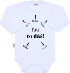 Cotton bodysuit with print New Baby Daddy, you’ve got this! long sleeve