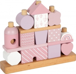 Small Foot Maison empilable en bois pastel