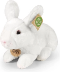 Plush white rabbit lying 23 cm eco-friendly