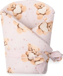 Babywikkeldoek New Baby Love Teddy 80×80 cm roze