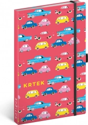 Gelijnd notitieboek met harde kaft 13 × 21 cm met elastiek en pennenlus