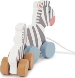 Bieco wooden pull-along zebras for first steps