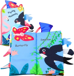 Soft Sensory Book with Birds and Squeaker