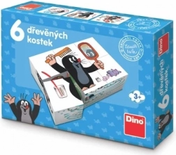 Dino cubes en bois illustrés LE PETIT TAUPE 6 pcs