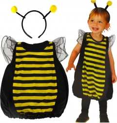 Déguisement d’abeille pour enfant – taille S (100–110 cm) avec petites ailes et serre‑tête
