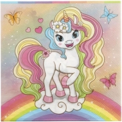 Papieren servetten Eenhoorn 33 × 33 cm, 12 stuks