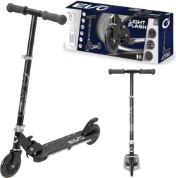 EVO Light Flash opvouwbare kinderstep met verstelbaar stuur, zwart, verlichte voetplaat