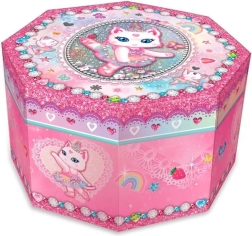 achthoekige muziekjuwelendoos – ballerina-kat