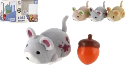 Écureuil interactif avec gland à piles, 5 cm, 3 couleurs