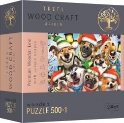 Houten puzzel Kerst honden 501 stukjes