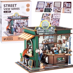 Puzzle 3D en bois café avec éclairage, 120 pièces