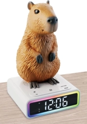 Digital capybara alarm clock with changing backlight