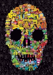 1000-Piece Puzzle – Skull Full of Doodles