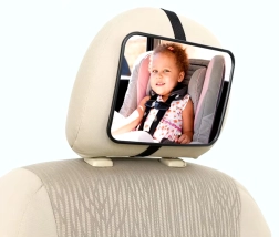 Rétroviseur bébé pour voiture à fixer sur l’appuie-tête, réglable 18,8 × 13,5 cm