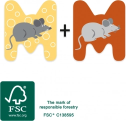 small foot houten letter m met muisje