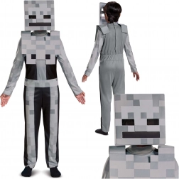 Kinderkostuum MINECRAFT Skeleton – witte skeletten 127–136 cm (7–8 jaar)
