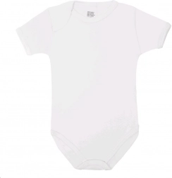 body luxueux en coton à manches courtes NEW BABY – blanc