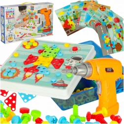 Creative building set with drill in a carry case, 261 pieces