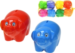 Tirelire cochon 17 cm – en plastique, 8 couleurs