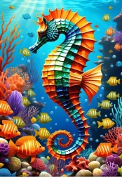 Puzzle Blue Bird Seahorse 1000 Pieces