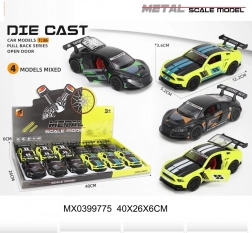 Metal racing car 1:36 with opening doors and pull-back drive