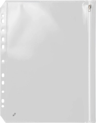 Mapje met rits A4 met euro-ophanging transparant