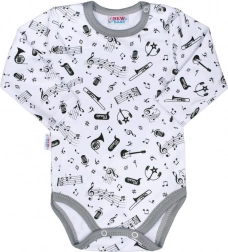 Baby cotton bodysuit with long sleeves NEW BABY Music