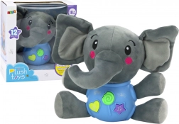 Interactieve blauwe pluche olifant 19 cm