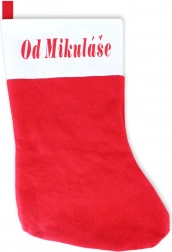 Chaussette de Noël avec l'inscription De Saint Nicolas