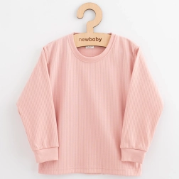 Kids’ cotton long-sleeve t-shirt in powder pink