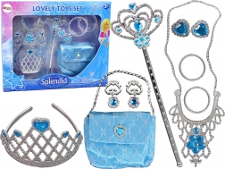 Set for Little Princess Blue Crown and Accessories