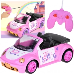 Roze cabrio voor poppen met afstandsbediening
