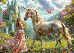 Puzzle Fée, Licorne et Papillons 500 pièces