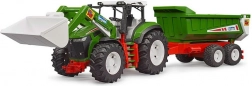 BRUDER ROADMAX tractor met voorlader en kippende aanhanger