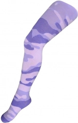 cotton tights New Baby with camo pattern light pink‑purple 128 (7–8 years)