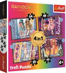 Puzzel 4v1 Moderne poppen Rainbow High